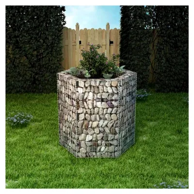 Produktbild von Gabionenbeet, sechseckig, 100 x 90 x 100 cm, für aromatische Pflanzen im Hausgarten