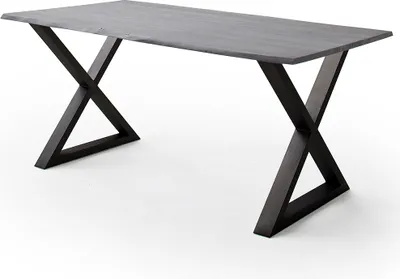 Produktbild von Esszimmer Tisch 180x90 cm, Akazie massiv, grau sandgestrahlt - COSENZA-06