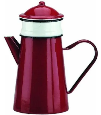 Kaffeebereiter mit Sieb, emaillierter Stahl, 1,5 l, rot