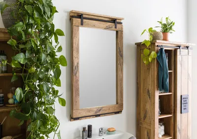 Produktbild von MASSIVMOEBEL24Spiegel Mango 65x6x110 natur lackiert RAILWAY #183