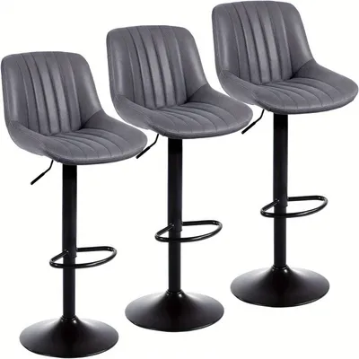 Produktbild von Barkreuze - Set aus Barkreuzen - Barhocker - Küchenhocker - Hocker - Set mit 3 Stück - Verstellbare Sitzhöhe