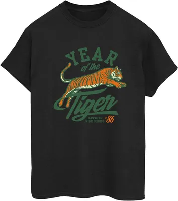 Produktbild von Netflix - "Stranger Things Hawkins Year of The Tiger 86" T-Shirt für Damen BI44067 (S) (Schwarz)