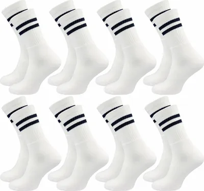 Produktbild von Gawilo Tennissocken mit optimalem Preis-/Leistungsverhältnis | Sportsocken mit Frotteesohle | Herren (8 Paar), Weiss / 43 - 46