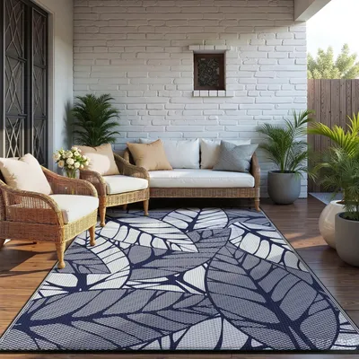 Image de Elzusha - Tapis d'extérieur réversible, 240x300 cm, fabriqué à partir de plastique recyclé
