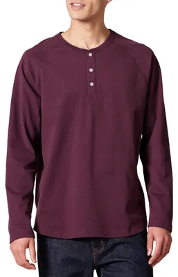 Zdjęcie produktu dla Koszulka męska Essentials z długim rękawem typu Henley, wykonana w 100% z bawełny, kolor burgundowy, rozmiar XS