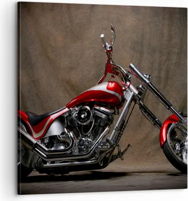 Produktbild von Bild auf Leinwand - Leinwandbild - Motorrad Chrom Räder - 60x60cm - Wand Bild - Wanddeko - Leinwanddruck - Bilder - Kunstdruck - Wanddekoration - Leinwand bilder - Wandkunst - AC60x60-0172