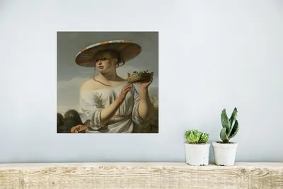 Produktbild von MuchoWow® Poster Mädchen mit breitem Hut - Gemälde von Cäsar Boëtius van Everdingen 30x40 cm - Wandplakat - Poster Kinderzimmer