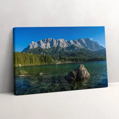Produktbild von Zugspitzgipfel Deutschland – Leinwandbild Wandbild – 60x40 cm – Leinwandbilder – Wandbilder – Schlafzimmer – Flur
