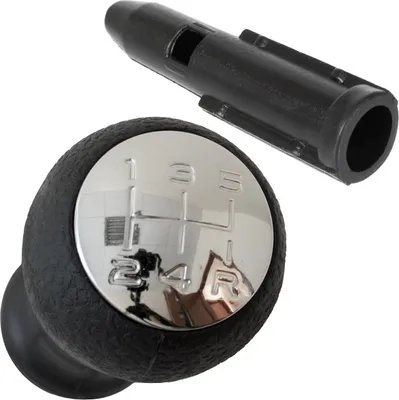 Image de Pommeau de levier de vitesses 5 vitesses noir + douille d'adaptation pour Peugeot 207 307 406