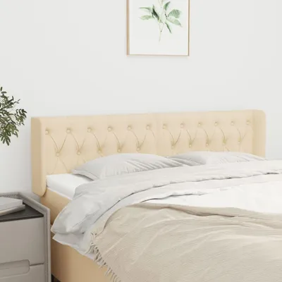 Imagen del producto de vidaXL Cabecero con orejas, color crema, 163x16x78/88 cm, tela. Cabecero, cabeceros, cabecero de cama, cabecero para cama