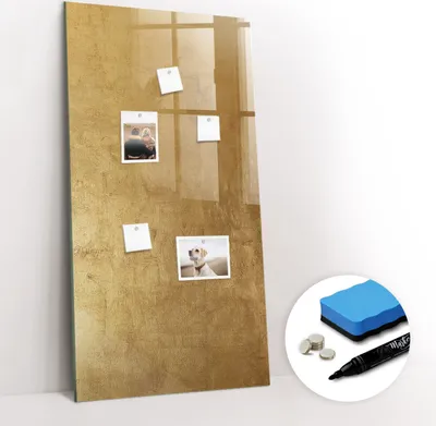 Produktbild von Magnetpinnwand Memoboard - Zubehörsatz - Schwarzer Marker + Schwamm + Magnete - 60 x 120 cm - Dekorationsmaterial