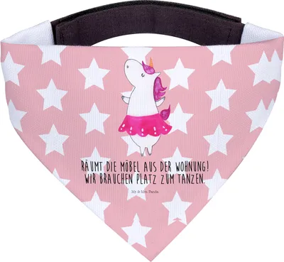 Produktbild von Mr. & Mrs. Panda Hund Halstuch Einhorn Ballerina - Rot Pastell - Geschenk, Tuch, Hunde, Party, Wohnung, Für, Unicorn, Bandana, Lebensfreude