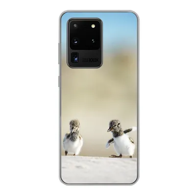 Produktbild von MuchoWow® Handyhülle Schutzhülle Hülle für Samsung Galaxy S20 Ultra Junge - Sand - Vögel Silikon Softcase Handy Hülle - Karteninhaber