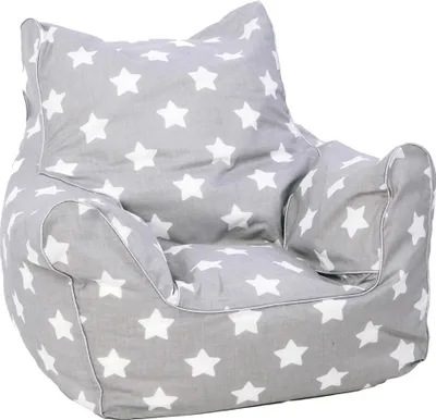 Obrázok produktu pre knorr toys detský sedací vak beanbag detský komfortný sedák Stars biely - poťah 100 % bavlna - na relaxáciu, maznanie, čítanie alebo hranie