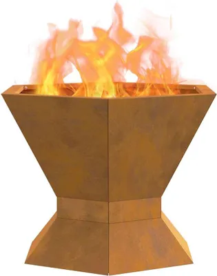 A fire pit with flames.