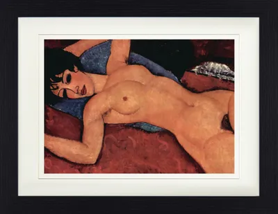 Obrázek produktu pro Amedeo Modigliani Zarámovaný obraz s elegantním paspartou | Obrazy na zeď | V rámu - Ležící akt, 1917 (30 x 40 cm)