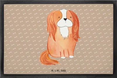 Produktbild von Mr. & Mrs. Panda Türvorleger Hund Cavalier King Charles Spaniel 60 x 90 cm - Hundeglück - Geschenk, Cockerspaniel, Schmutzmatte, Schmutzfangmatte, Bodenvorleger, Spruch