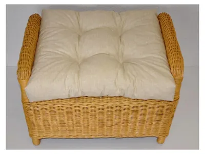 Produktbild von Polster/Kissen/Ersatzpolster für Rattan Ohrensessel/Rattansessel, Hockerkissen, Farbe beige