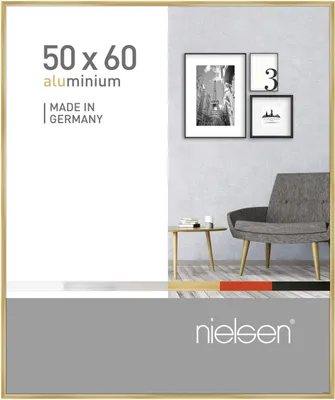 Immagine prodotto di Telaio in alluminio Nielsen per quadro, dimensioni 50x60 cm, finitura dorata lucida, vetro di alta qualità