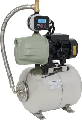 Produktbild von Hauswasserwerk selbstansaugend 5,5 Bar 7000 L/h, JET Gartenpumpe mit Aluminium Laufrädern und einstellbaren Druckschalter/Trokenlaufschutz