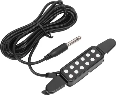 Produktbild von Gitarren-Tonabnehmer mit 12 Schalllöchern, Lautstärkeverstärker, Instrumentenzubehör für Akustikgitarren, Schwarz