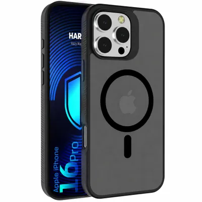 Produktbild von Handyhülle für iPhone 16 Pro, Schutzhülle Case MagSafe Kratzfest Schwarz
