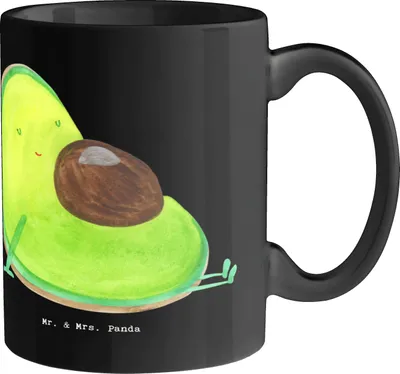 Produktbild von Mr. & Mrs. Panda Teetasse Mutige Hebamme - Schwarz - Geschenk, handgefertigte Geschenke, Humorspruch, lustiger Hebammen Spruch, haferl, Pott, kaffeebecher keramik, Beruf