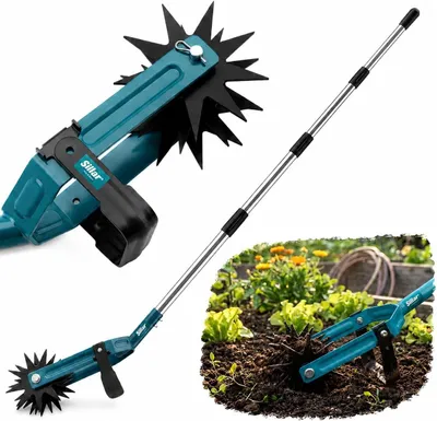 Produktbild von Sillar 2 in 1 Rotationskultivator 182 cm – Bodenlockerer mit Unkrautschneider, manuell, Edelstahl