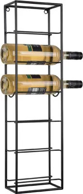 Produktbild von Present Time - Weinregal Single - Schwarz - 18x11.5x66cm - Metall Wand Flaschenregal