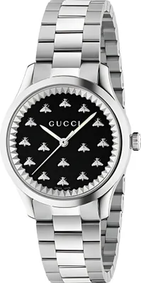 Produktbild von Gucci G Timeless Damenuhr aus Edelstahl silber schwarz