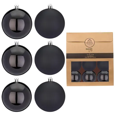 Immagine prodotto di Baubles natalizi Baubles natalizi in plastica Ø 8 cm 6 pezzi nero