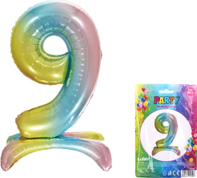 Produktbild von Aufblasbarer Ball – Nummer 9 Regenbogen