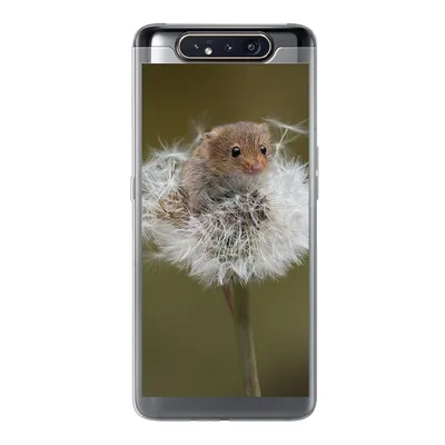 Produktbild von MuchoWow® Handyhülle Schutzhülle Hülle für Samsung Galaxy A80 Maus - Jung - Blumen Silikon Softcase Handy Hülle - Schutzdeckel
