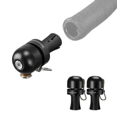 Image de ROCKBROS 2PCS Sonnette vélo Mini embout de guidon Hydrofuge pour guidon de vélo de course Dropbar 22,2mm Noir