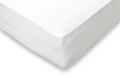 Produktbild von Eleganzzz Spannbetttuch Jersey Stretch – Weiß  – 80/90x190/200  – 35 cm Eckhöhe – 100% Baumwolle
