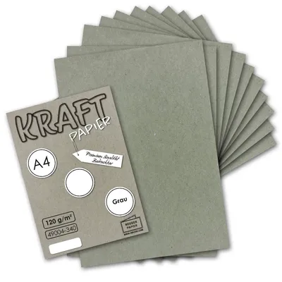 Kraftpapier DIN A4, 120 g/m², braun, 50 Blatt, Recyclingpapier