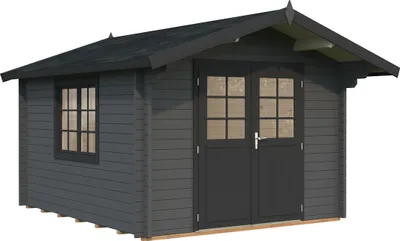 Produktbild von Gartenhaus Palmako Sally 10,2 m² inkl. Fußboden 362 x 440 cm dunkelgrau-anthrazit