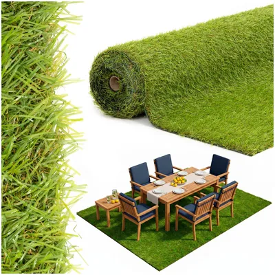 Produktbild von Springos® Künstlicher Rasen 1x5 m Grün 21 mm– Kunstrasen Rolle für Balkon Terrasse Garten