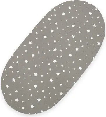 Immagine prodotto di Lenzuolo per cesta boho, carrozzina gondola 75x35 cm - mini stelle su grigio