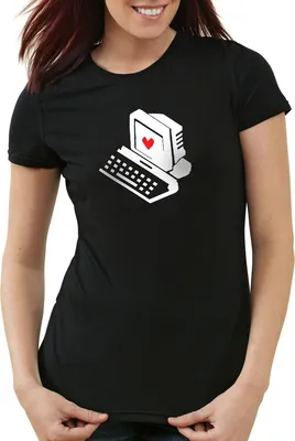 Produktbild von style3 Sheldon Computer Love Damen T-Shirt, Farbe:Schwarz, Größe:XS