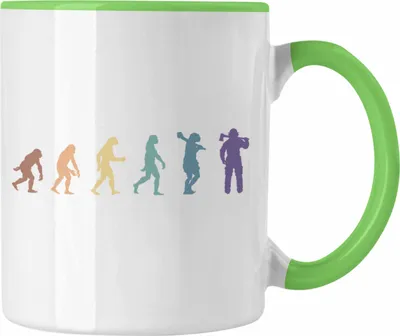 Produktbild von Trendation - Feuerwehr Tasse Geschenk für Feuerwehrmann Geburtstag Männer Spruch Evolution Grafik (Grün)