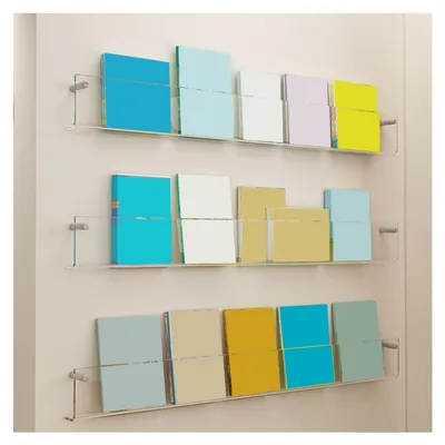 Produktbild von Transparenter Acryl-Zeitschriftenhalter, 3er-Set, zur Wandmontage