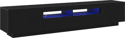Image de Ensemble meuble TV Montage mural 2 pcs Noir 200 x 35 x 40 cm