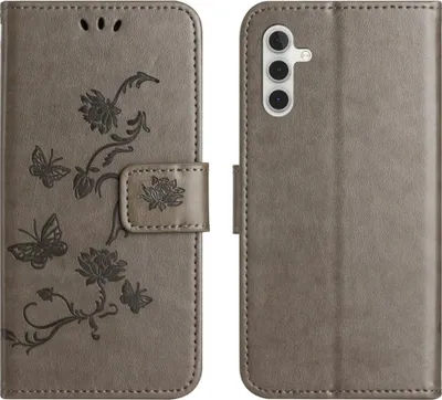 Produktbild von Samsung Galaxy A17 / A26 Hülle - Coverup Blumen & Schmetterlinge Klapphülle - Taupe Grau