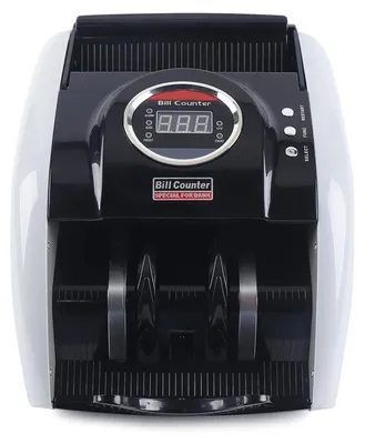 Produktbild von Automatischer Banknotenzähler Geldzähler - kompaktes Tischgerät - Frontzufuhr - LED-Display - Selbsttest beim Einschalten - ca. 900 Scheine/min - AC 220 V - schwarz