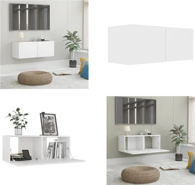 Obrázek produktu pro vidaXL TV stolek bílý 80x30x30 cm materiál na bázi dřeva - TV stolek - TV skříňky - TV nábytek - Příborník