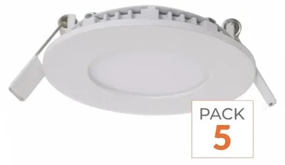 Produktbild von Spot-LED, extra flach, rund, weiß, 3W - Packung mit 5 Stück - Warmweiß, 2300K - 3500K