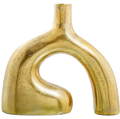 Tafelvase aus Aluminium, Rohgold, 31 x 8 x 34 cm