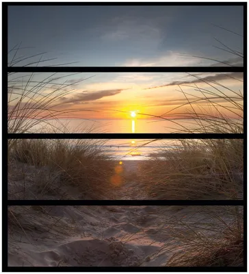 Produktbild von Wallario Möbelfolie / Aufkleber, geeignet für Ikea Malm Kommode mit 4 Schubfächern - Sonnenuntergang am Strand