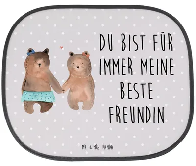 Produktbild von Mr. & Mrs. Panda auto hitzeschutz Bär Freundin - Grau Pastell - Geschenk, Sonnenschutz für Autoscheiben, Sonnenblende, Autoscheibe, Teddy